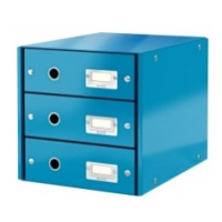 Leitz Zásuvkový box Click - Store 3 zásuvky metalická modrá