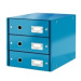 Leitz Zásuvkový box Click - Store 3 zásuvky metalická modrá