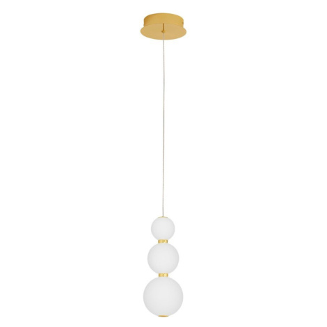 Biele/v zlatej farbe kovové LED závesné svietidlo so skleneným tienidlom ø 10 cm Perla – Nova Lu Nova Luce