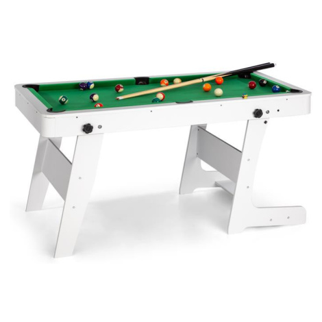 OneConcept Trickshot, biliardový hrací stôl, 140x64,5cm, 16 gulí, 2 biliardové palice, MDF, biel
