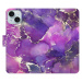 Flipové puzdro iSaprio - Purple Marble - iPhone 15 Plus