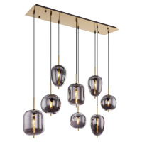 GLOBO Závesné svietidlo BLACKY I mosadzná/dymová E14 40 W 1025 x 340 x 1200 mm
