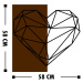 Nástenná dekorácia Agac srdce orech/čierna