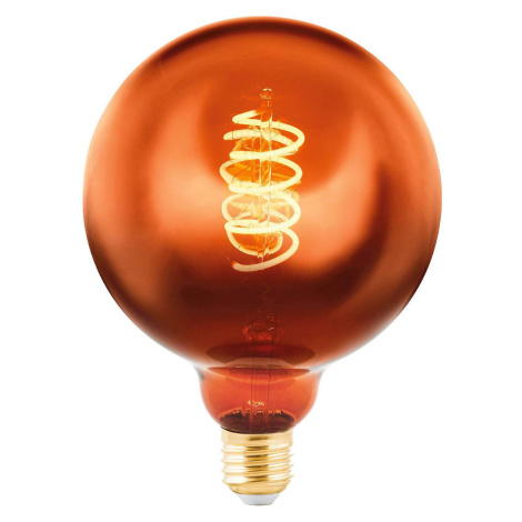 LED globe E27 G125 4W 2 000K filament medená EGLO