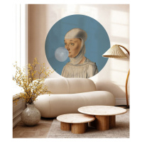 WALLCOLORS Dots Woman with Bubble Gum Blue - tapeta POVRCH: Prowall Concrete