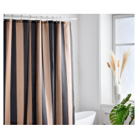 Kvalitný textilný sprchový záves, čierno-hnedý