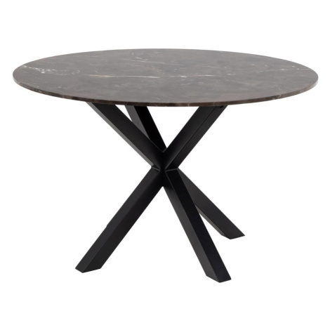 Okrúhly jedálenský stôl Heaven 120 cm hnedý mramor Actona