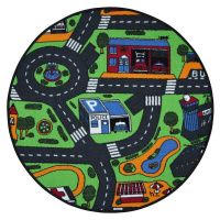 Dětský kusový koberec City life kruh - 160x160 (průměr) kruh cm Vopi koberce