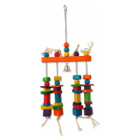 Hračka Bird Jewel závesná s farebnými dvierkami a zvončekom 55x20cm