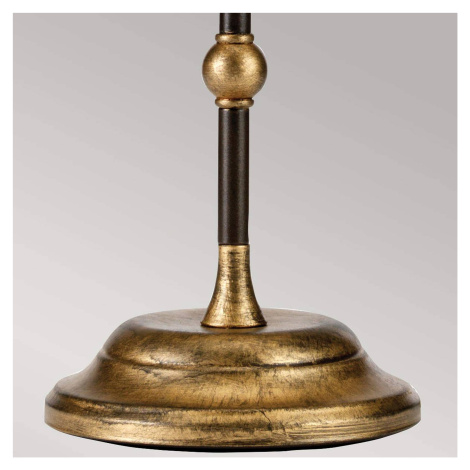 Stolná lampa Amarilli, bronz, biele textilné tienidlo Elstead