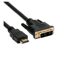 Kábel C-TECH HDMI-DVI, M/M, 1,8m