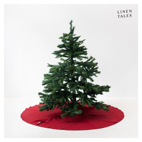 Červený okrúhly koberec pod vianočný stromček ø 125 cm – Linen Tales