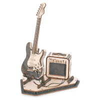 RoboTime drevené 3D puzzle Elektrická gitara