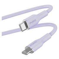 PURO Soft Lightning/USB-C kábel, 1,5 m, fialový