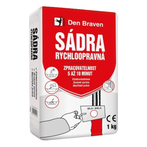 DEN BRAVEN - Rýchloopravná sadra biela 1 kg