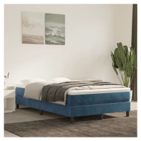 vidaXL Posteľný rám na boxspring tmavomodrý 120x200 cm zamat