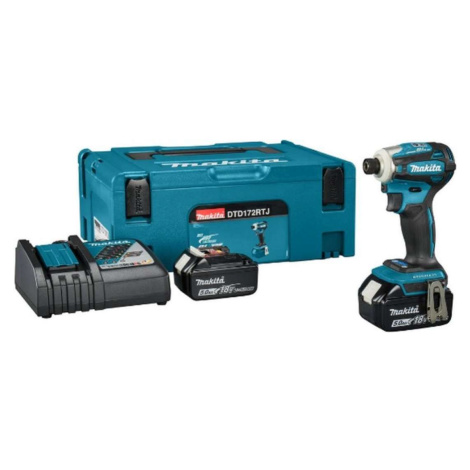 Makita Náradie - 18V AKU rázový uťahovač, 2x aku 5,0 Ah LXT, nabíjačka DTD172RTJ
