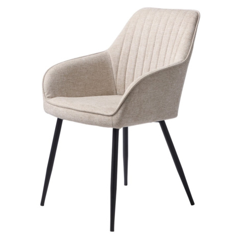 Béžové čalúnené jedálenské kreslo s podrúčkami Nolan – Unique Furniture