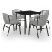 vidaXL 5-dielna záhradná jedálenská súprava sivá