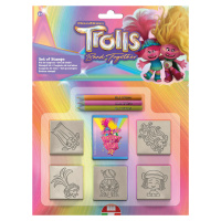 Multiprint Pečiatkový set – 5 pečiatok + 3 farbičky – Trolls