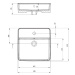 Deante Square, umývadlo na dosku s otvorom na batériu 420x420x120mm, biela lesklá, DEA-CGS_6U4B