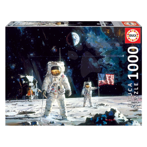 Puzzle First Man on the Moon Educa Robert McCall 1000 dielov a Fix lepidlo od 11 rokov