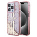 Kryt Guess GUHCP15LLFCSEGP iPhone 15 Pro 6.1" pink hardcase Liquid Glitter Gold Stripes (GUHCP15