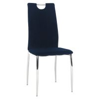 Jedálenská stolička, modrá Velvet látka/chróm, OLIVA NEW