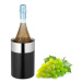 Čierna nerezová chladnička na víno, striebro RD42487