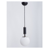 Biele/čierne závesné svietidlo so skleneným tienidlom ø 15 cm Hector – Squid Lighting