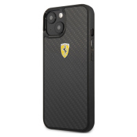 Ferrari Real Carbon Kryt pre iPhone 13 mini, Čierny