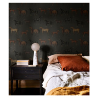 WALLCOLORS Horses olive wallpaper - tapeta POVRCH: Prowall Concrete