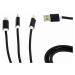 Kabel CABLEXPERT CC-USB2-AM31-1M USB A Male/Micro B + Type-C + Lightning, 1m, opletený, černý, b