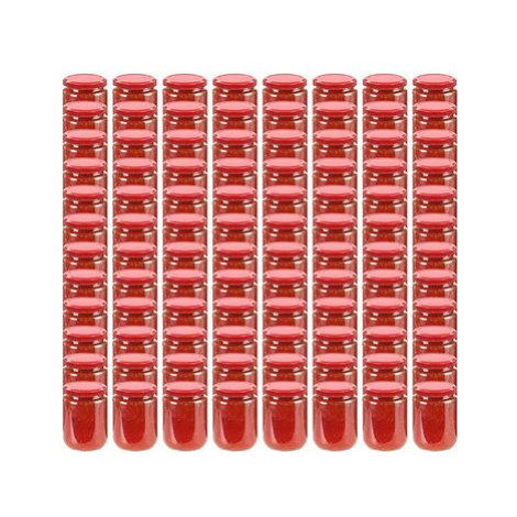 Zaváracie poháre s červenými viečkami 96 ks 230 ml SHUMEE