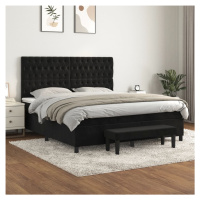 vidaXL Posteľný rám boxspring s matracom čierny 180x200 cm zamat