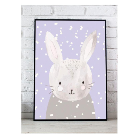 Detský dekoračný plagát so zimným motívom králika