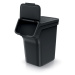 Sada 3 odpadkových košů STACKBOXER Q 3 x 20 L černá