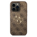 Guess PU 4G Metal Logo Zadný Kryt pre iPhone 15 Pro Max Brown