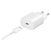 Cestovná nabíjačka Samsung EP-TA800XWE, rýchle nabíjanie 25 W, kabel USB-C, biela