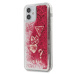 GUHCP12SGLHFLRA Guess Liquid Glitter Charms Zadní Kryt pro iPhone 12 mini 5.4 Raspberry