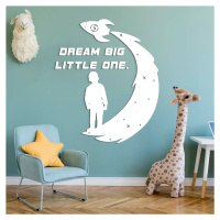 3D Samolepka do detskej izby - Dream big little one, Biela