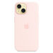 Apple silikónový kryt s MagSafe na iPhone 15 svetlo ružový