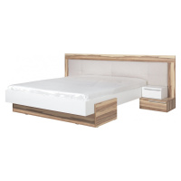 Manželská posteľ reno 160x200cm - orech baltimore / biely lux