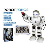 Teddies Robot RC FOBOS plast interaktívny chodiaci 40cm česky hovoriaci na batérie s USB v krabi