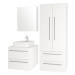 MEREO - Bino, kúpeľňová skrinka vysoká, dvojitá, 163 cm, biela CN669