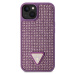 Guess Rhinestones Triangle Metal Logo Kryt pre iPhone 15 Purple