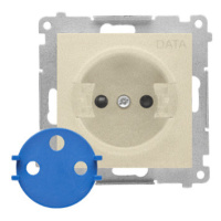 Single DATA socket outlet with socket access element (module) 16 A, 250 V~, fast connector