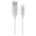 Kábel CABLEXPERT USB 2.0 AM na Type-C kábel (AM/CM), 1m, opletený, bielo-strříbrný, blister, PRE