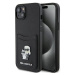 Kryt Karl Lagerfeld KLHCP15SSAPKCNPK iPhone 15 6.1" black hardcase Saffiano Cardslot Karl&Choupe