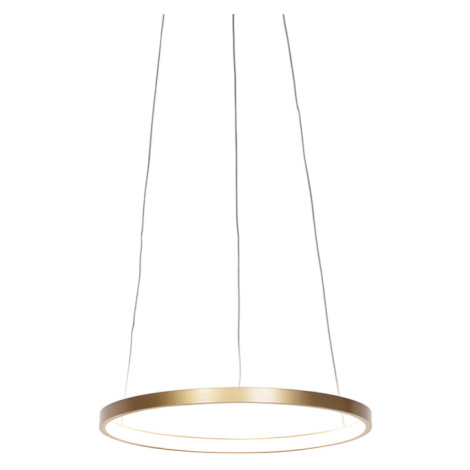 Moderné kruhové závesné svietidlo zlaté 40 cm vrátane LED - Anella Leuchten Direct